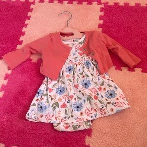 Carters newborn dress and cardigan